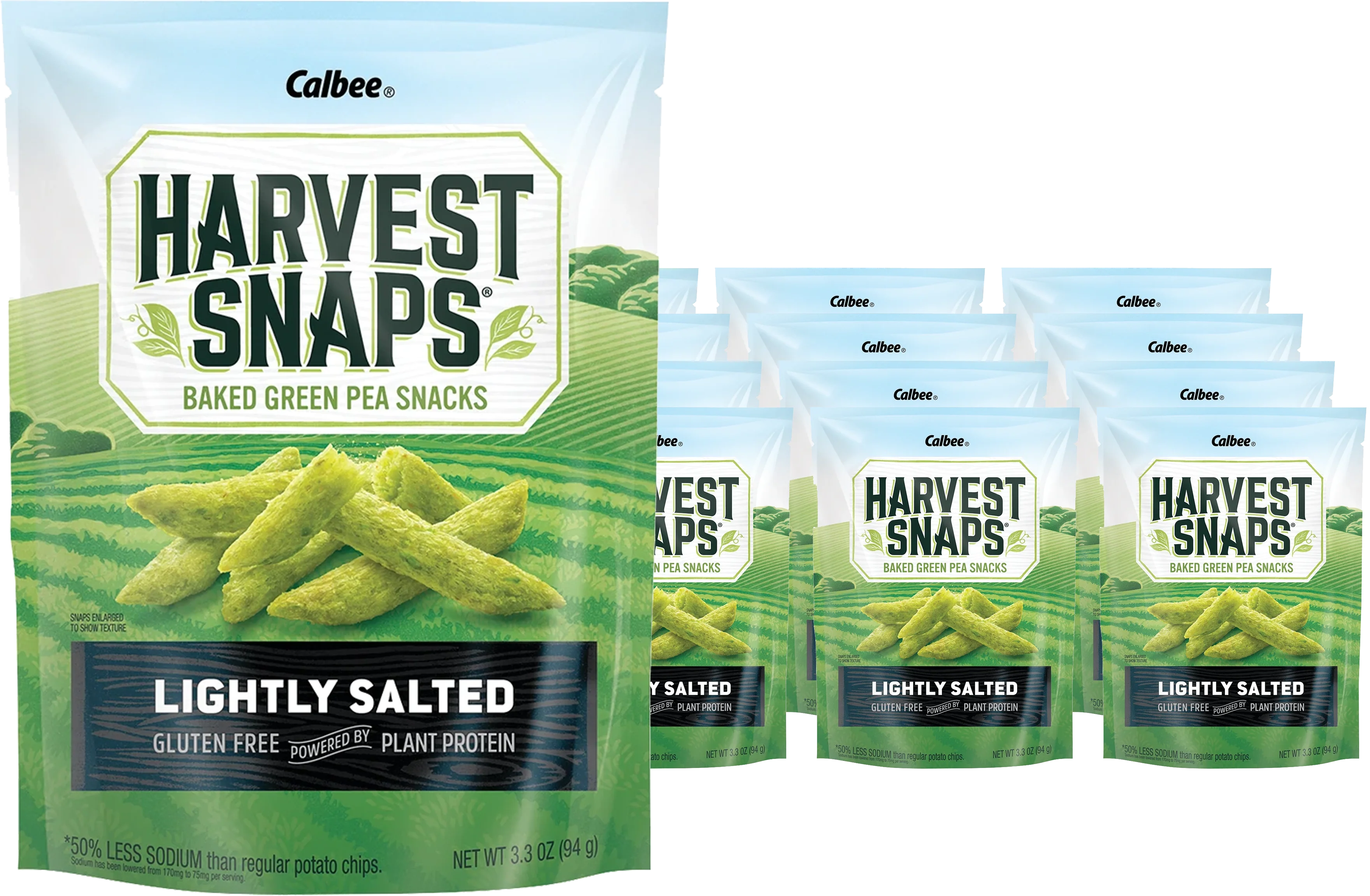 Lightly Salted Green Pea Snack Crisps (12 Pack)