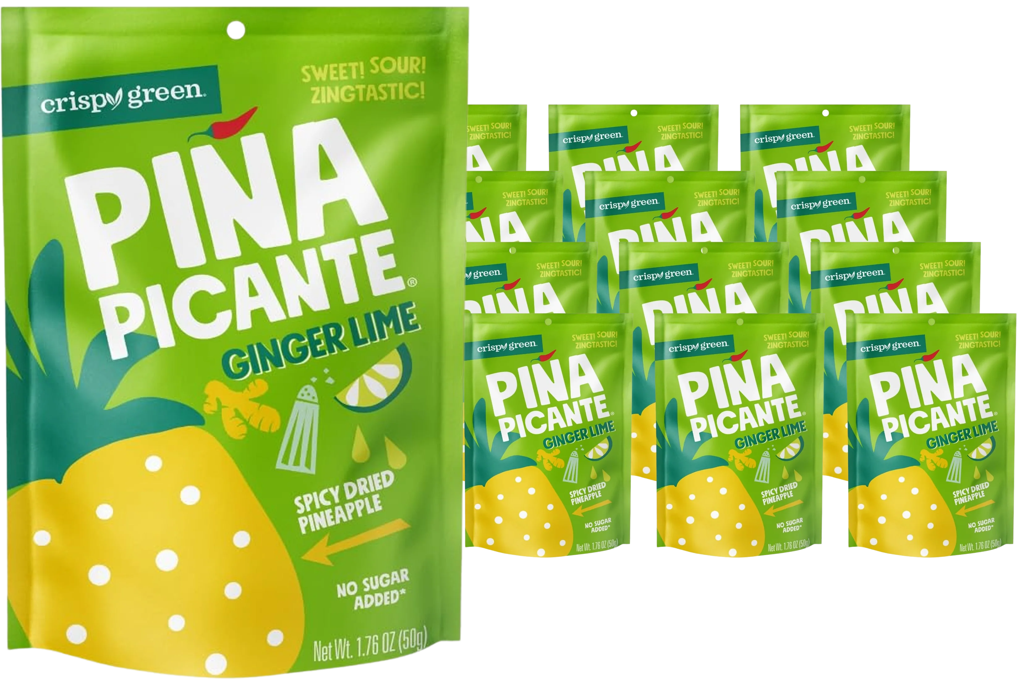 Dried Pineapple with Lime Ginger Pina Picante (12 Pack)