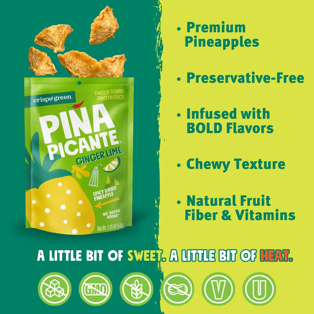 Dried Pineapple with Lime Ginger Pina Picante (12 Pack) - Image 4