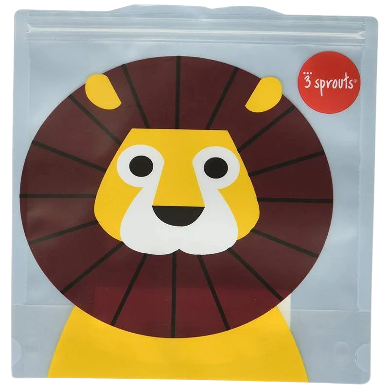 Lion Reusable Sandwich Bag - Blue (Set of 2) - Image 2
