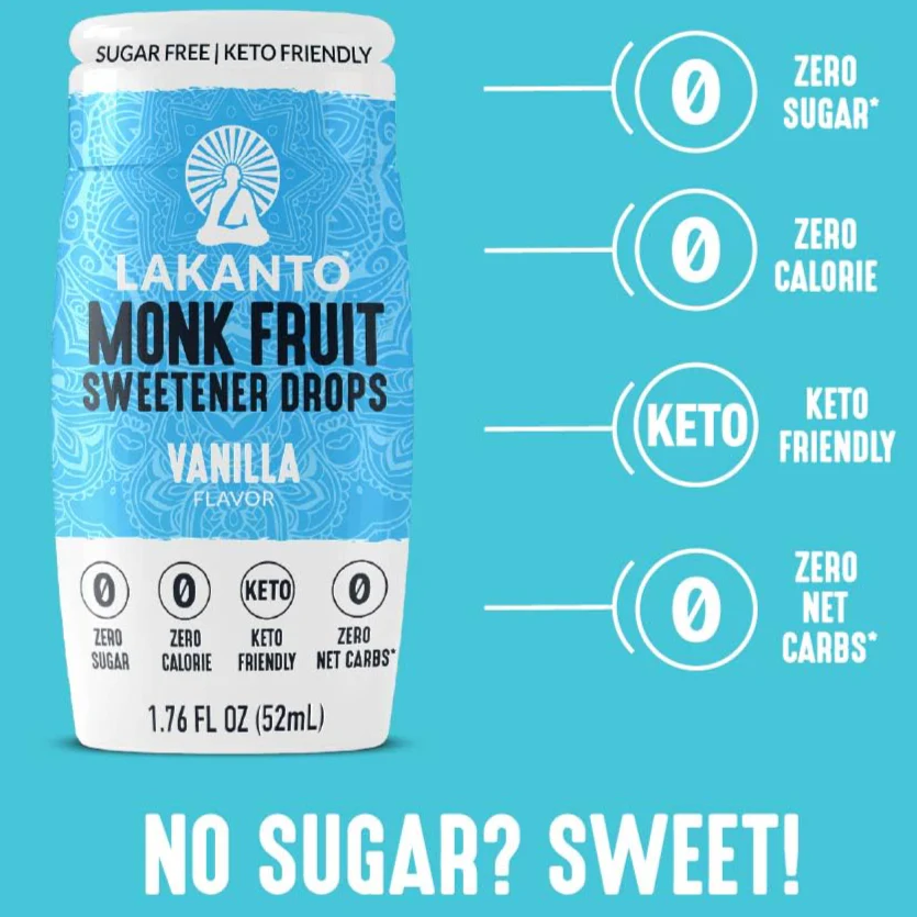 Liquid Monk Fruit Sweetener Extract Drops - Vanilla (6 CT) - Image 5