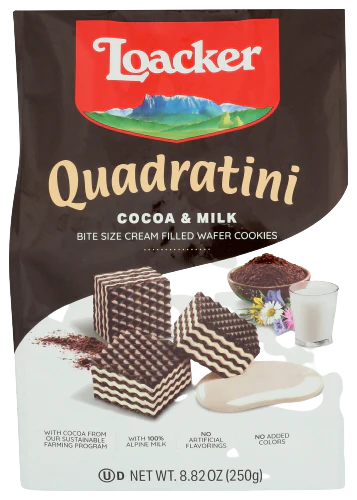 Cocoa & Milk Quadratini Wafer Cookies