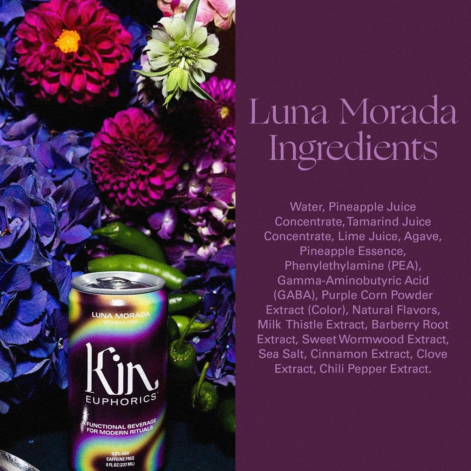 Luna Morada Nonalcoholic Functional Beverage (4 Pack) - Image 2