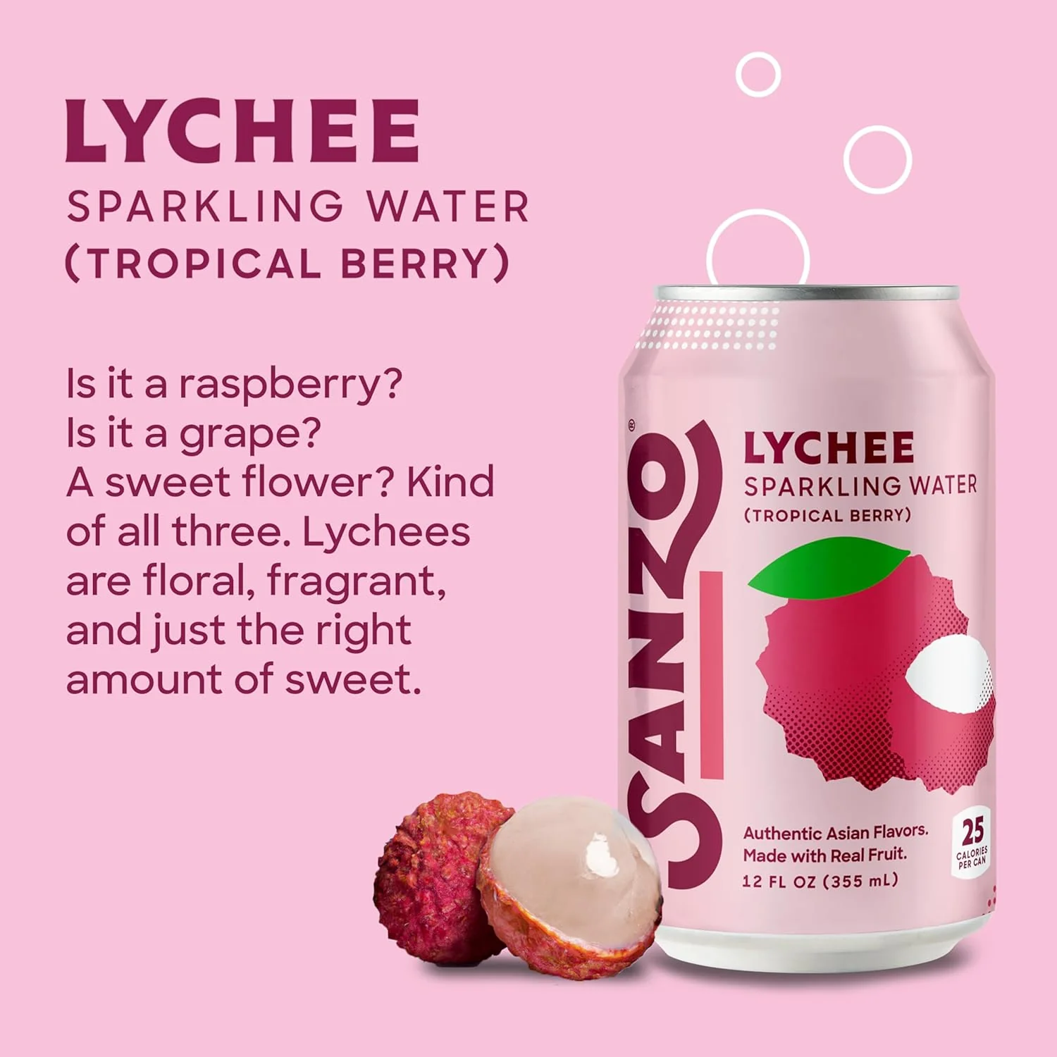 Lychee Sparkling Water (6 Pack) - Image 2