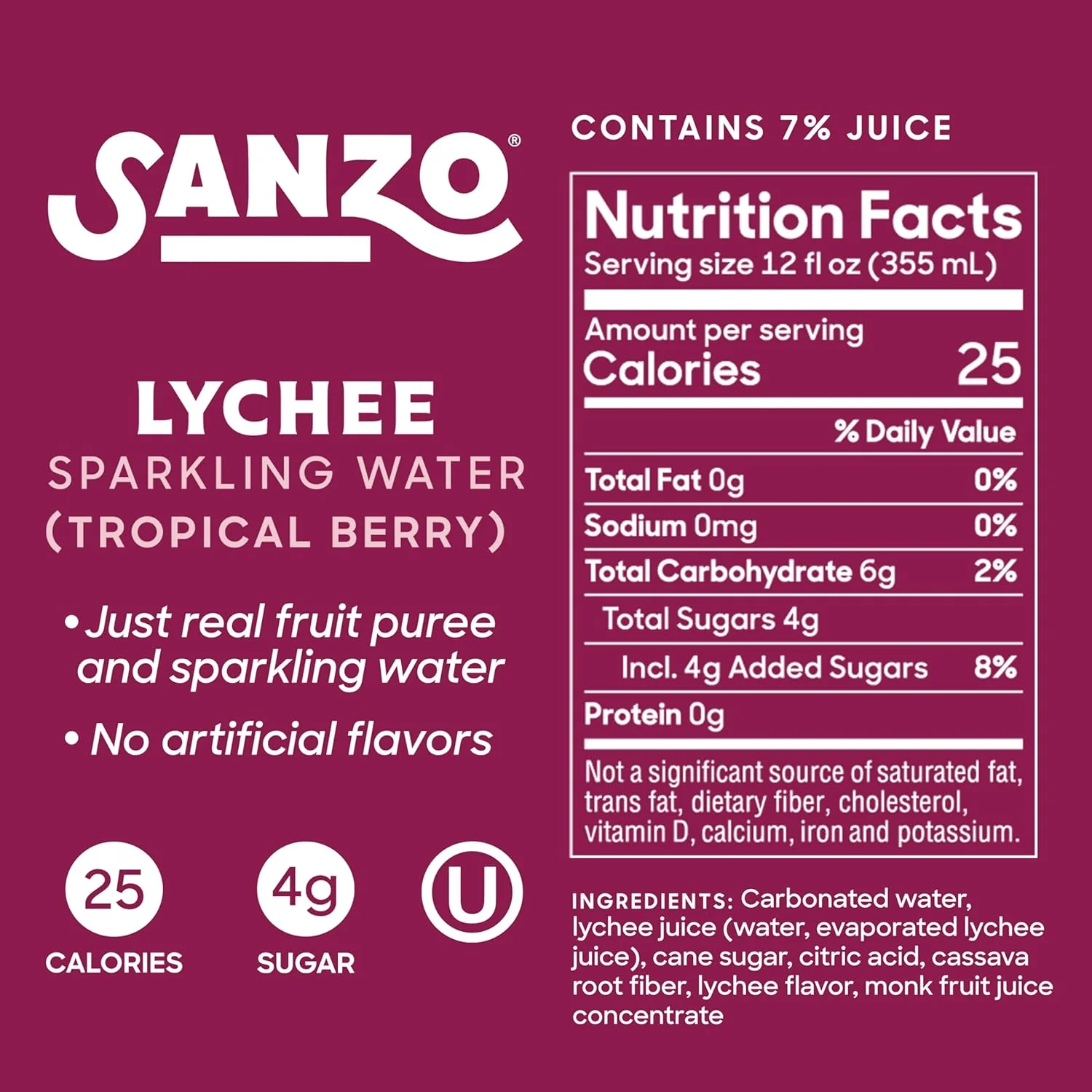 Lychee Sparkling Water (6 Pack) - Image 6