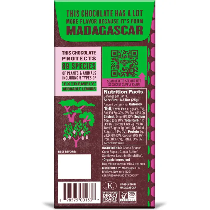 Madagascar 80% Dark Chocolate Bar - Image 2