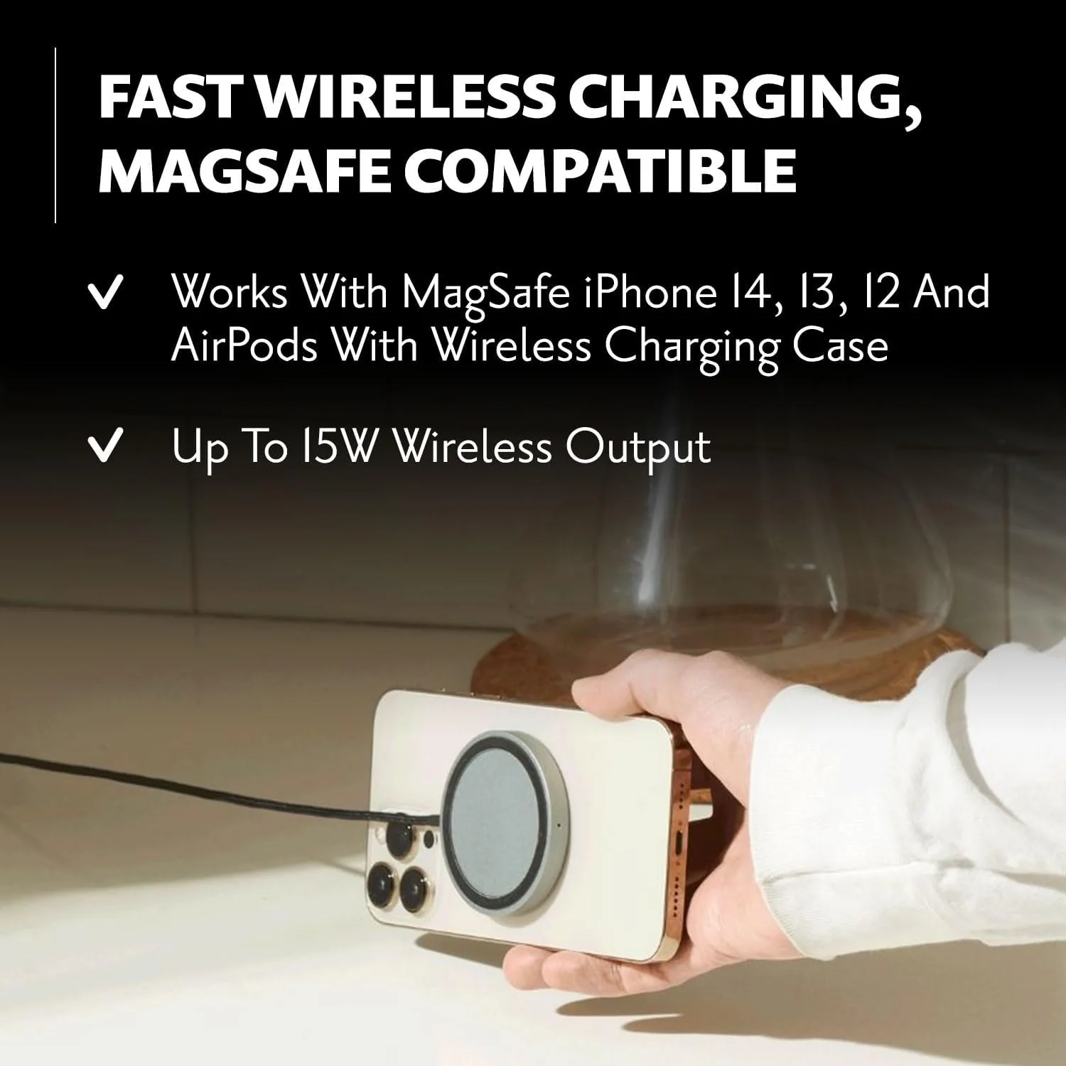 MAG 1 Single-Device Charging Pad Leather - Black - Image 7