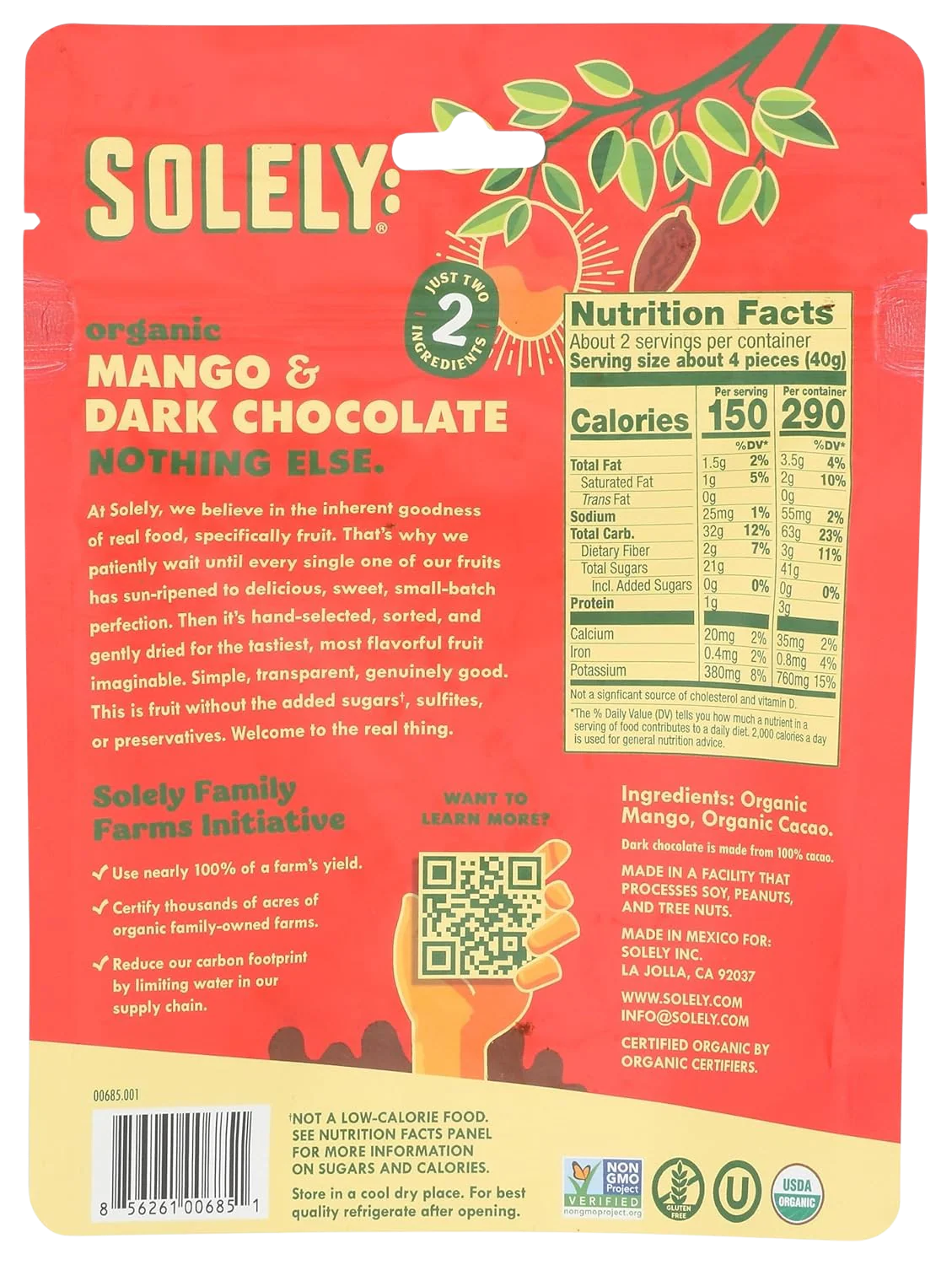 Mango & Dark Chocolate Fruit Strips - Image 2