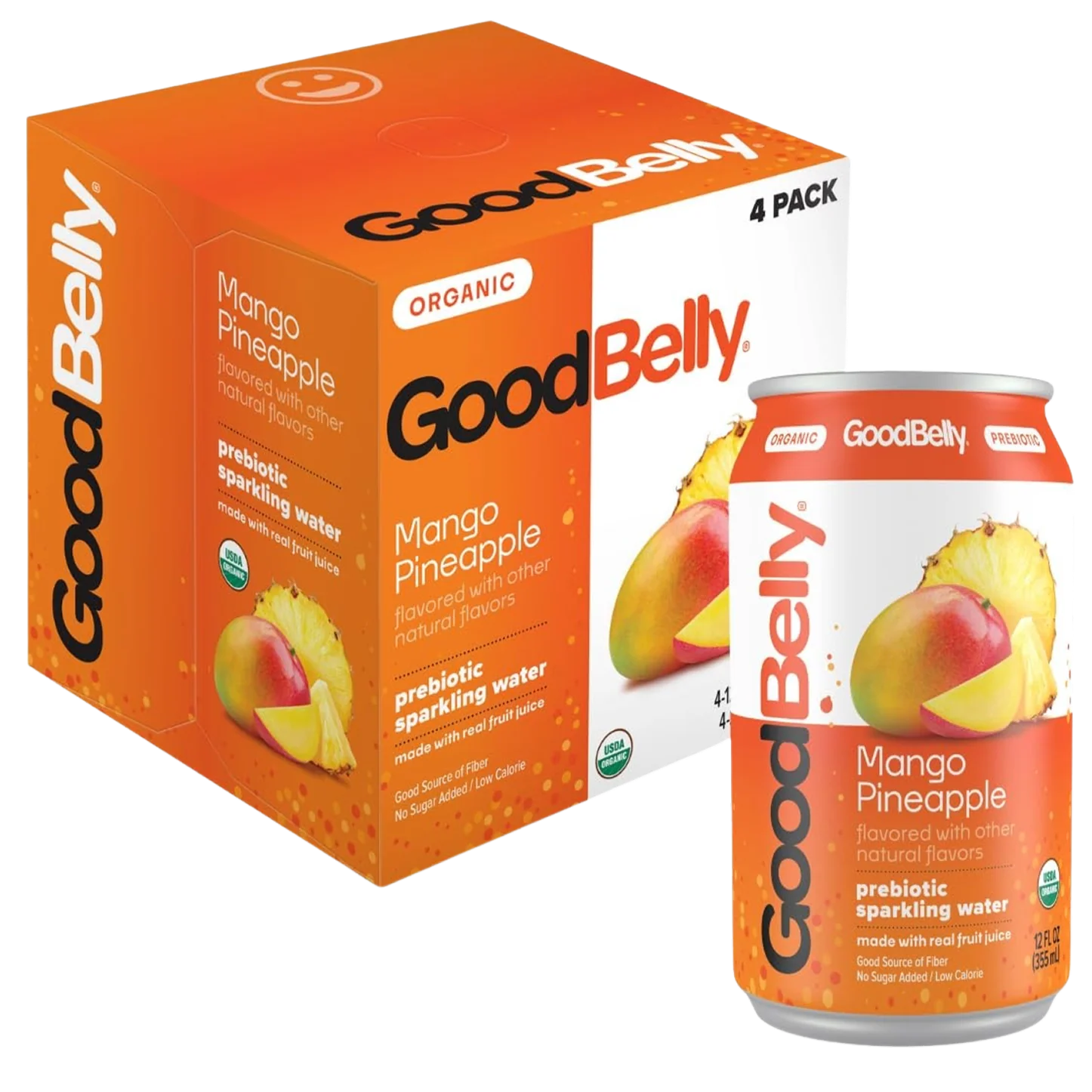 Mango Pineapple Prebiotic Sparkling Water (4 Pack)