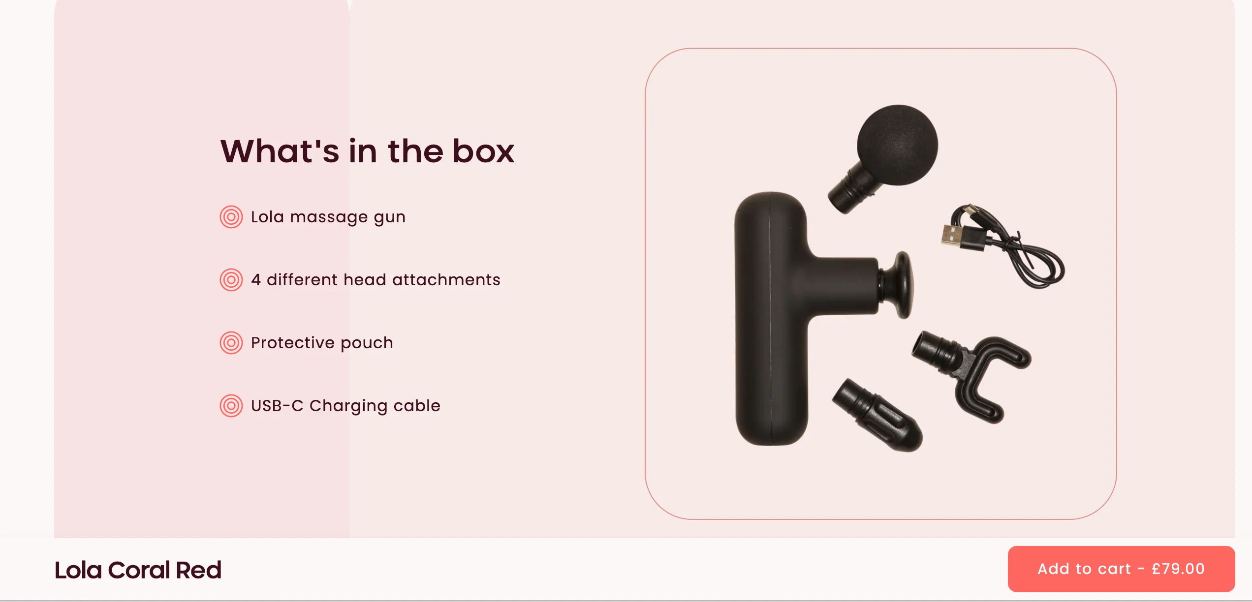 Massage Gun - Coral - Image 3