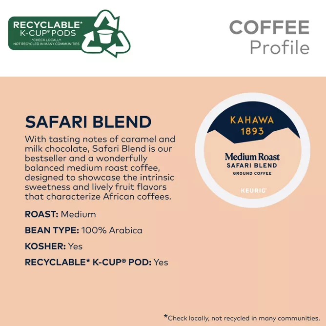 Medium Roast Coffee K-Cup Pods Safari Blend (10 CT) - Image 2
