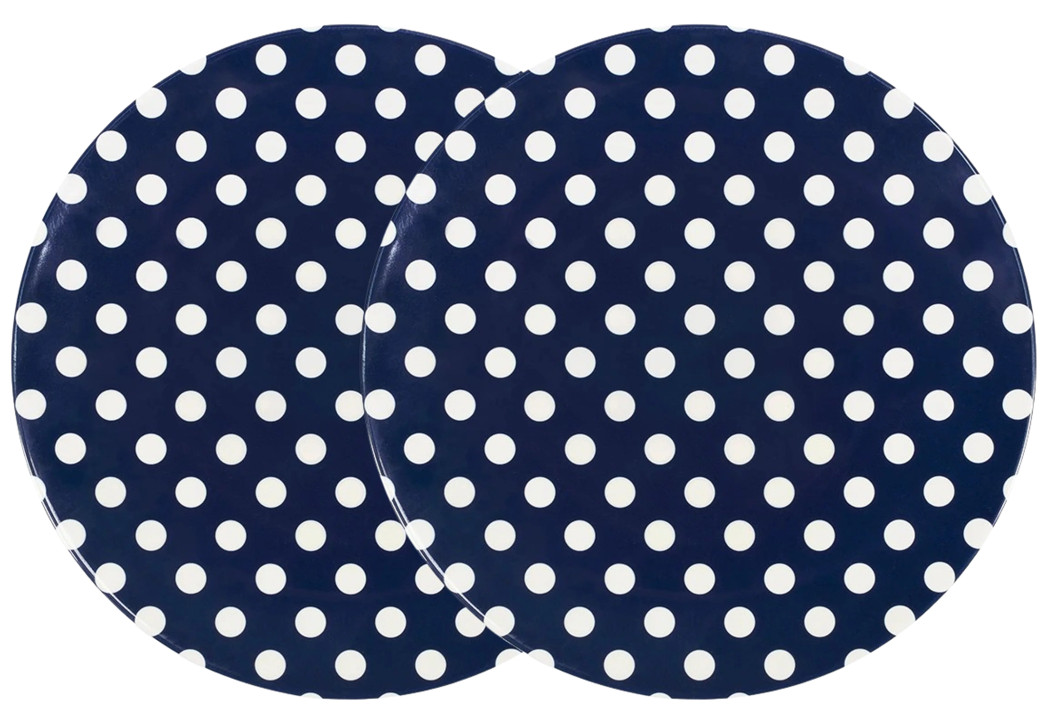 Melamine Dinner Plate, Navy W/ Dots (Set Of 2)