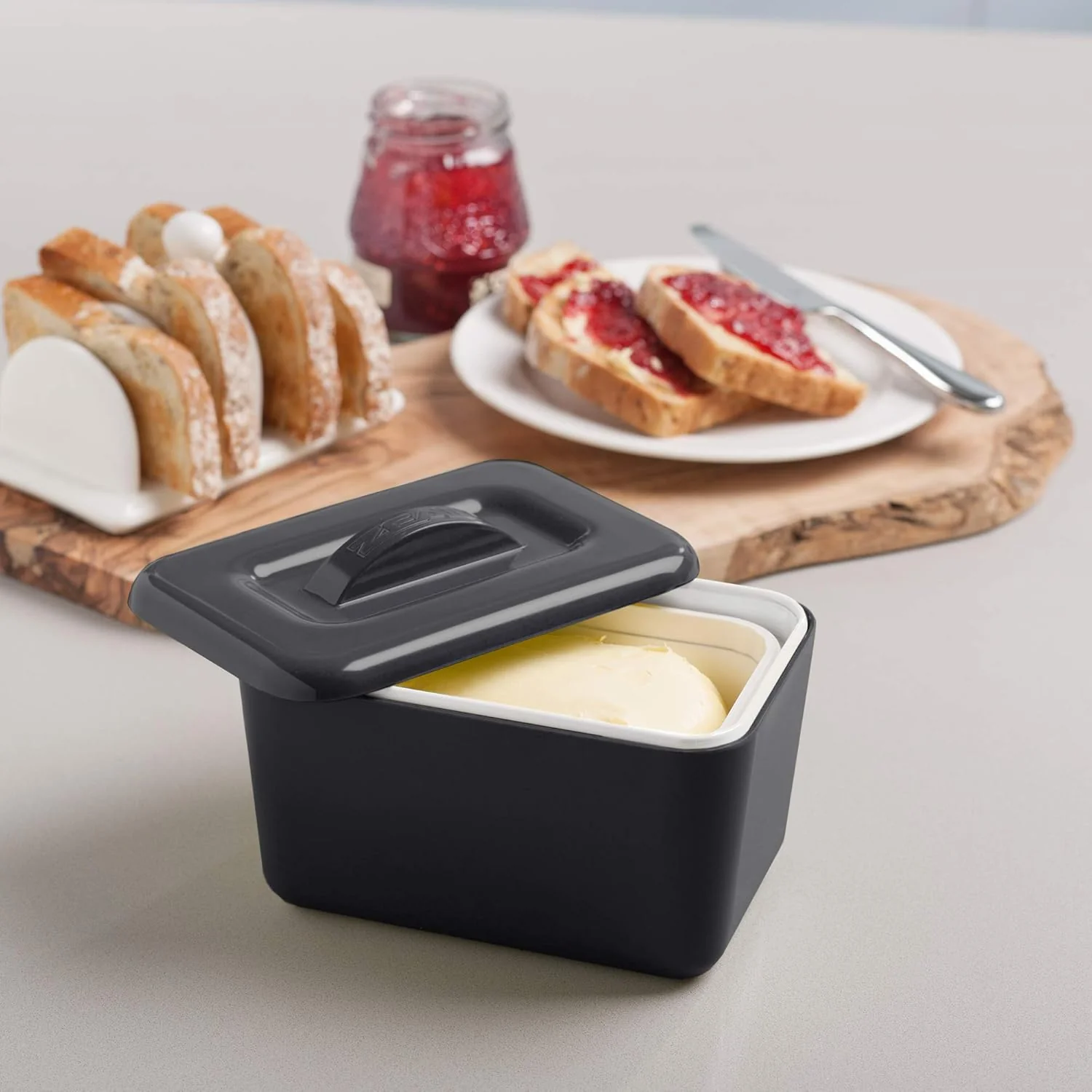 Double Walled Insulated Butter Dish - Dark Gray - Image 4