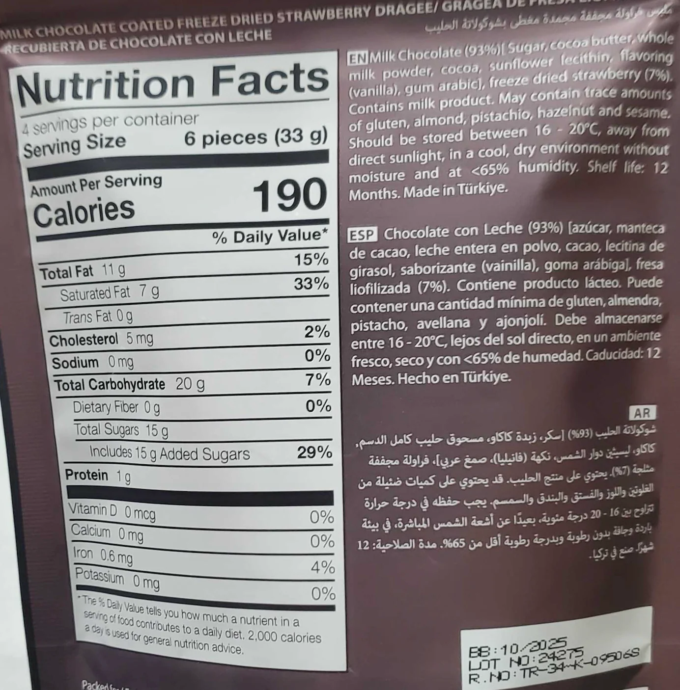 Milk Chocolate Coated Freeze Dried Sour Strawberry - Image 2
