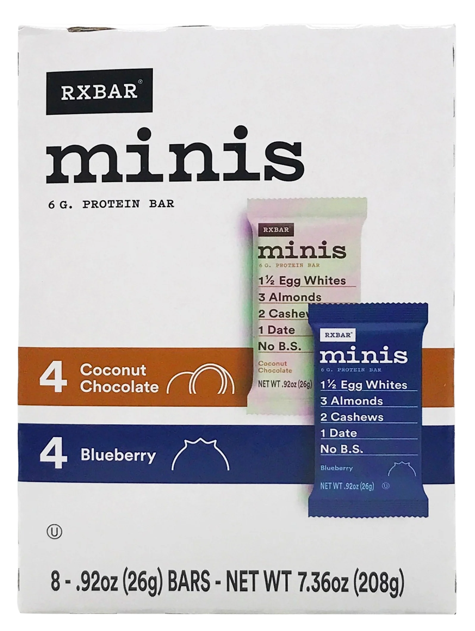 Mini Coconut Choc & Blueberry Bars (8 Pack)
