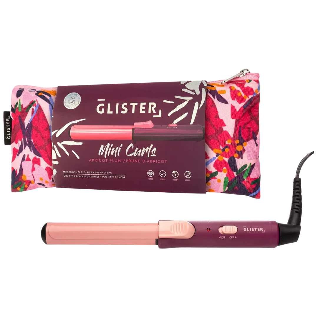 Mini Curls Travel Clip Curler with Carrying Pouch - Plum - Image 2