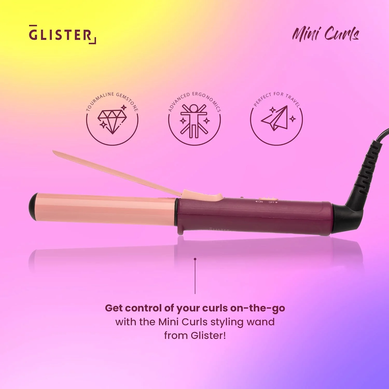 Mini Curls Travel Clip Curler with Carrying Pouch - Plum - Image 4
