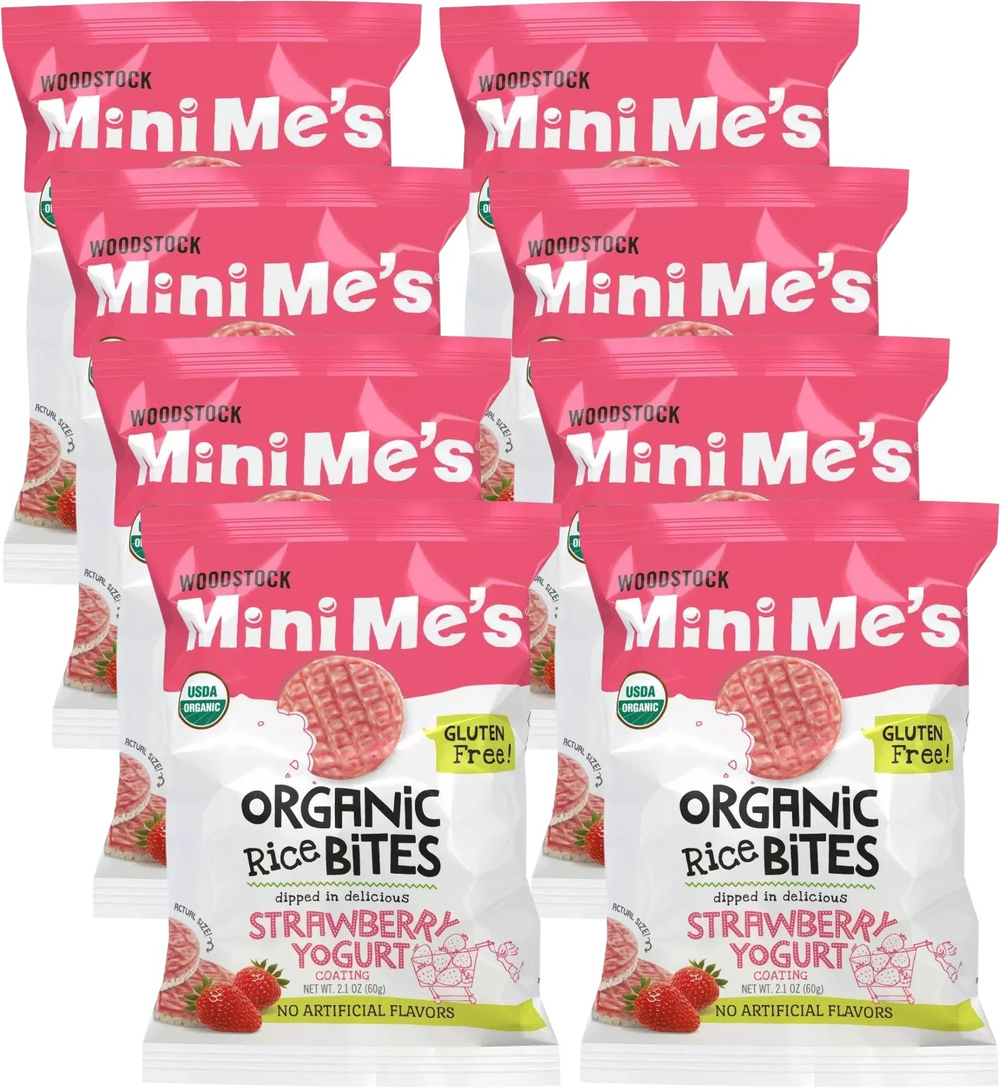Mini Me's Organic Rice Bites - Strawberry Yogurt (8 Pack)