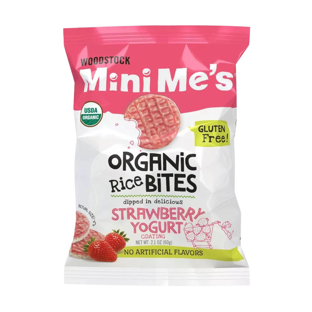Mini Me's Organic Rice Bites - Strawberry Yogurt (8 Pack) - Image 2