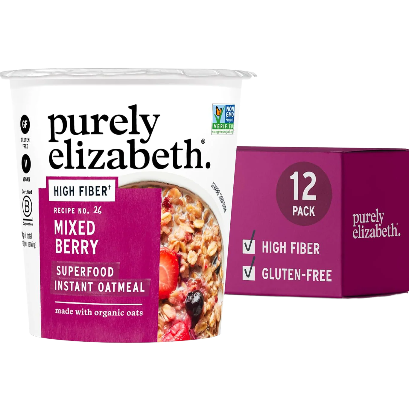 Mixed Berry Superfood Instant Oatmeal Cup (12 Pack)