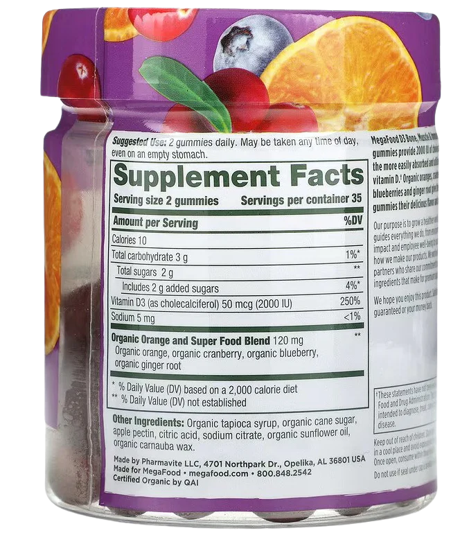 Mixed Fruit D3 1000IU Wellness Gummies - Image 2