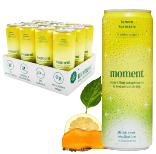 Adaptogen Drink Lemon Turmeric Sparkling Soda (12 Pack)