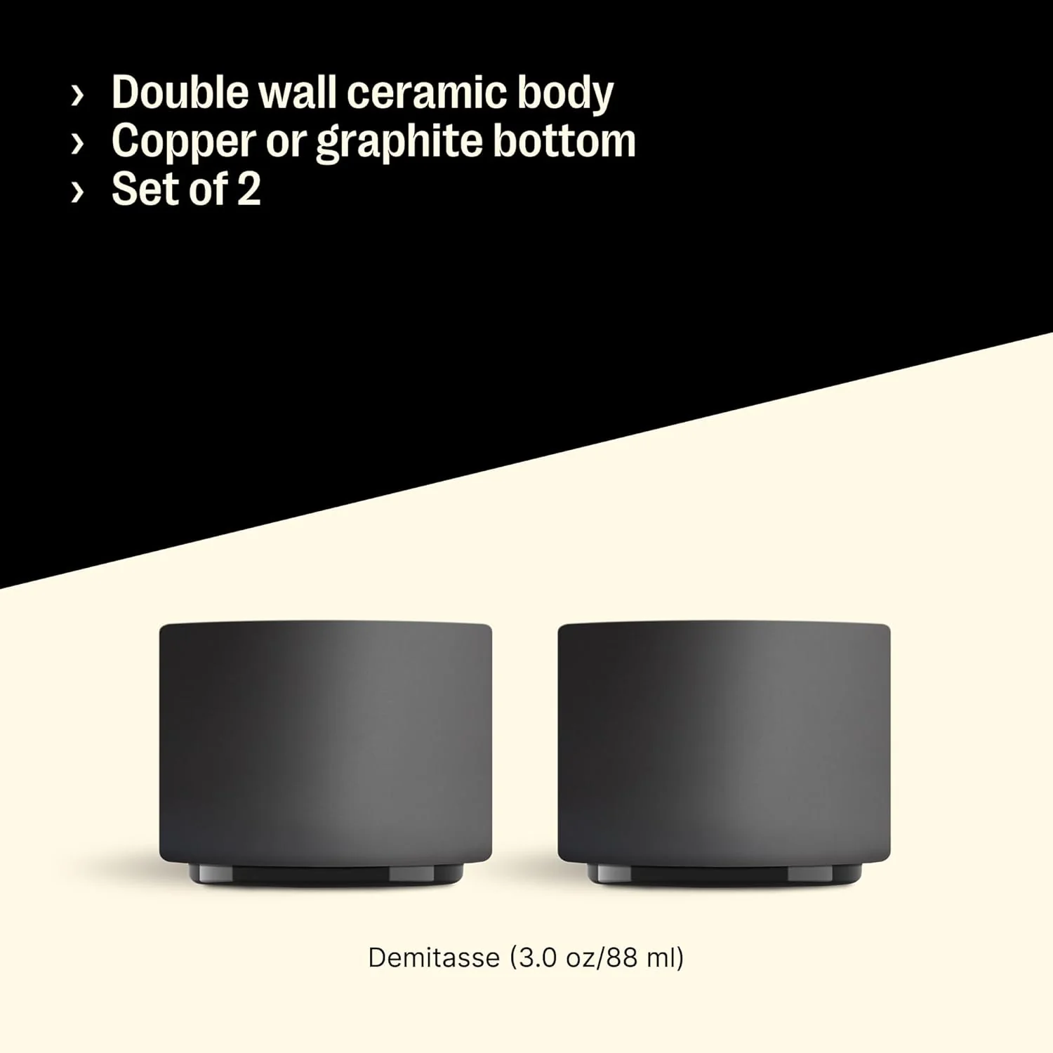Monty Milk Art Espresso Cups (Set of 2) - Black - Image 3