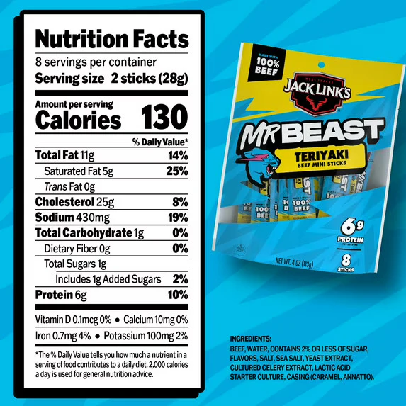 Mr Beast Teriyaki Beef Sticks (8 CT) - Image 3