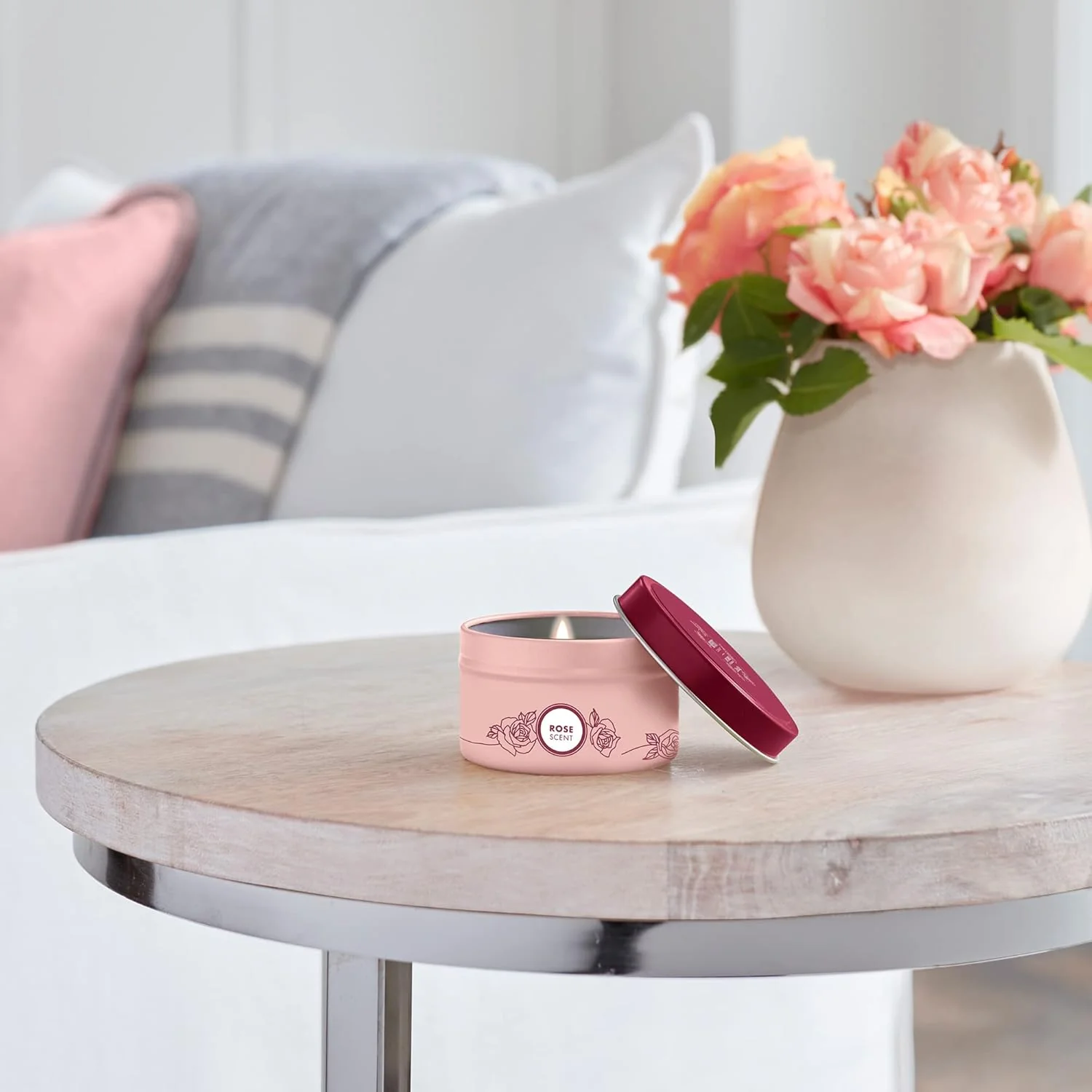 Tin Soy Candle Rose - Image 2