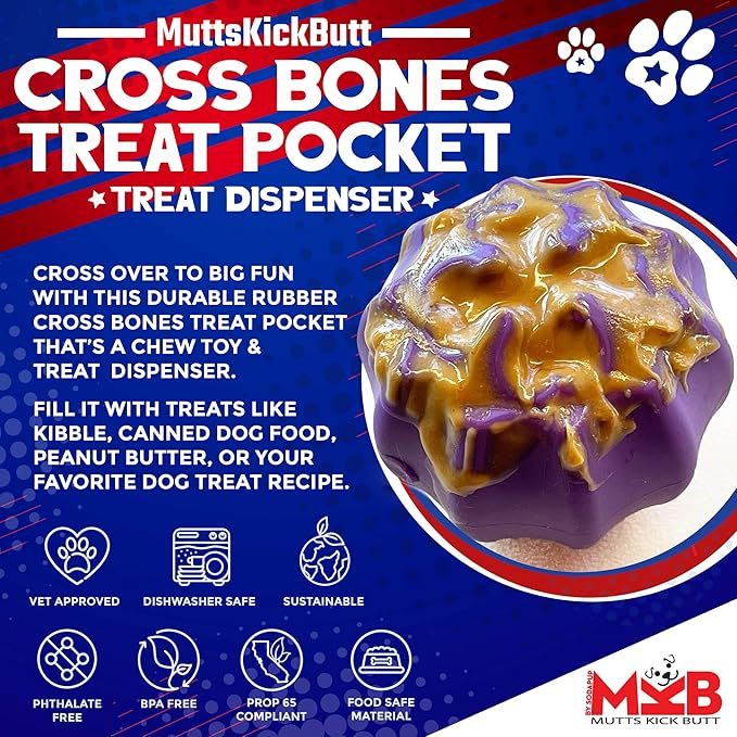 Mutts Kick Butt Cross Bones Toy Treat For Dog - Image 2