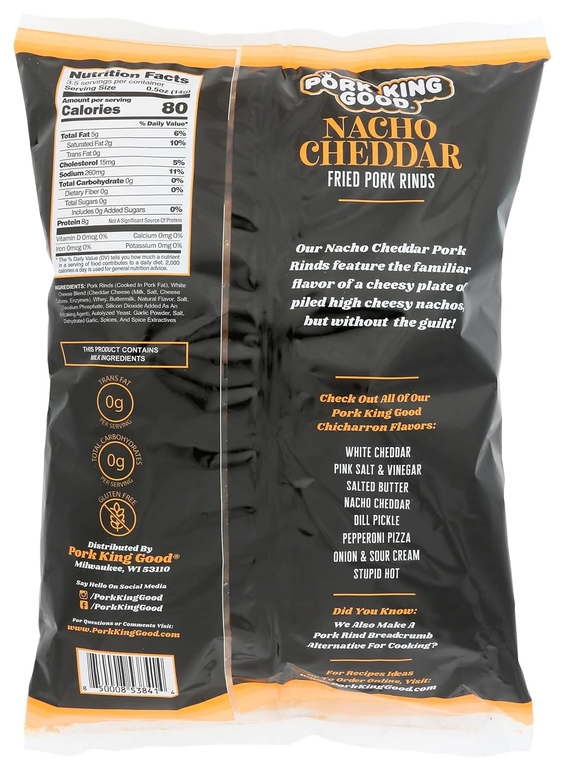 Nacho Cheddar Fried Pork Rinds - Image 2