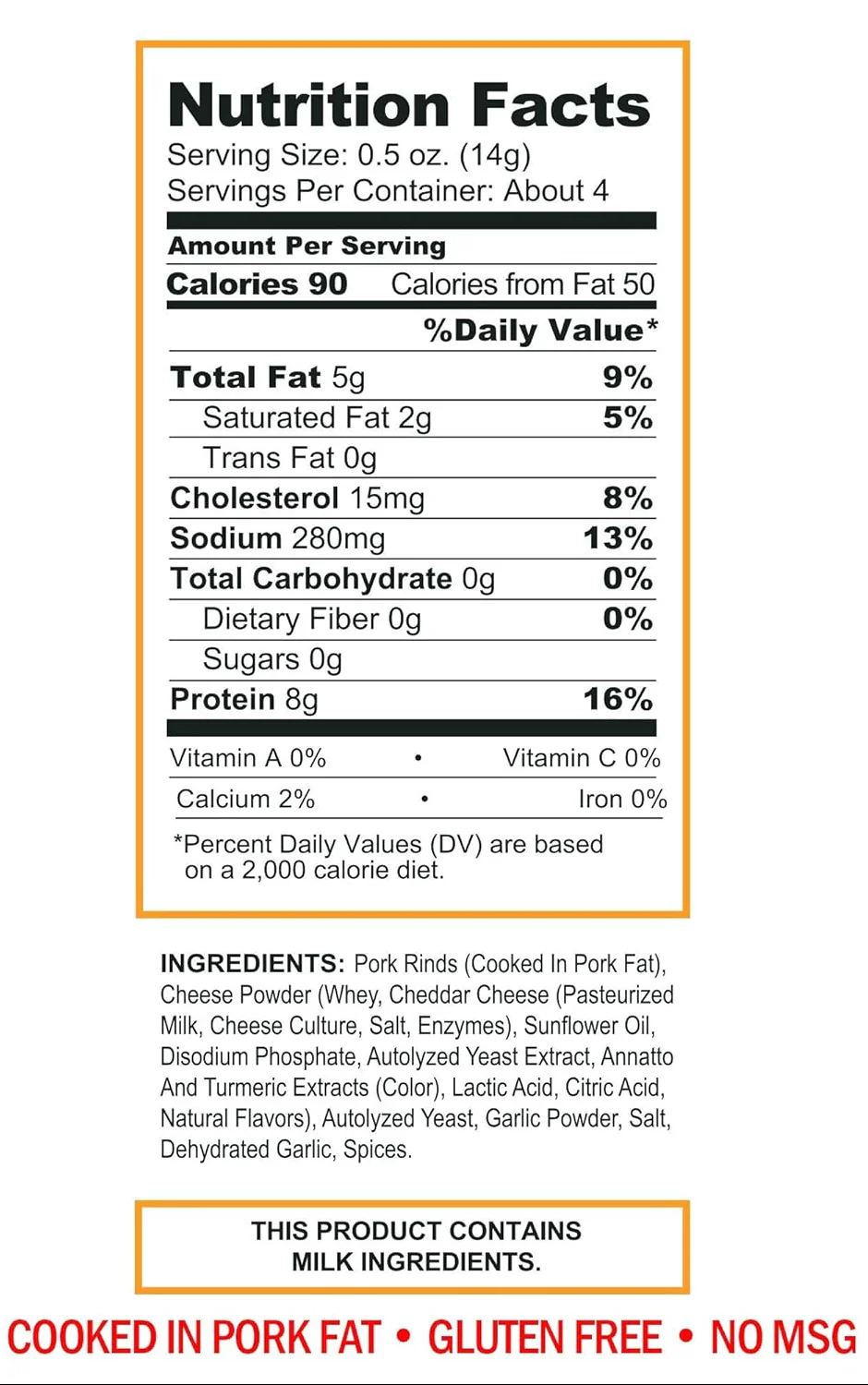 Nacho Cheddar Pork Rinds (12 CT) - Image 3