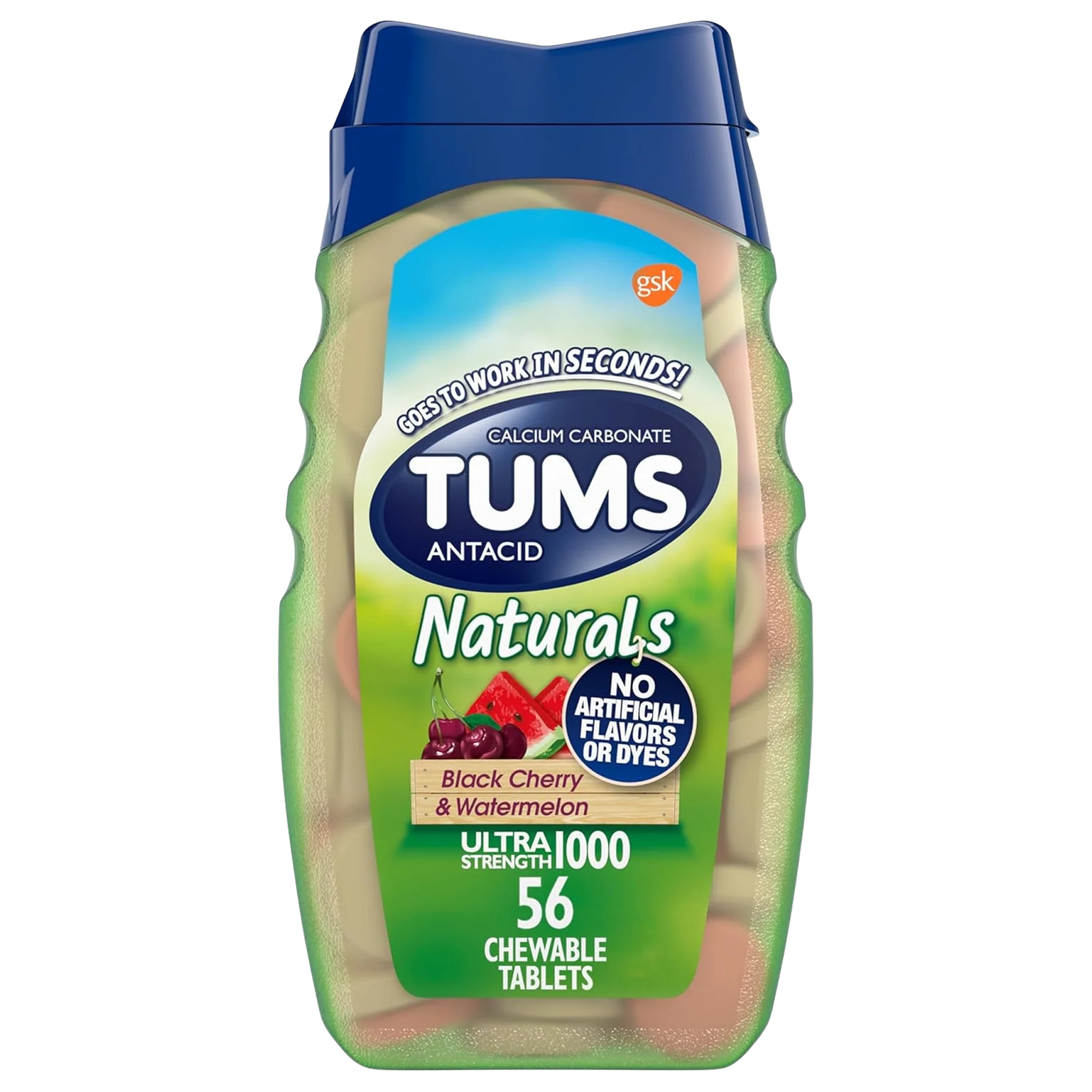 Naturals Antacid Black Cherry & Watermelon Chewable (56 CT)