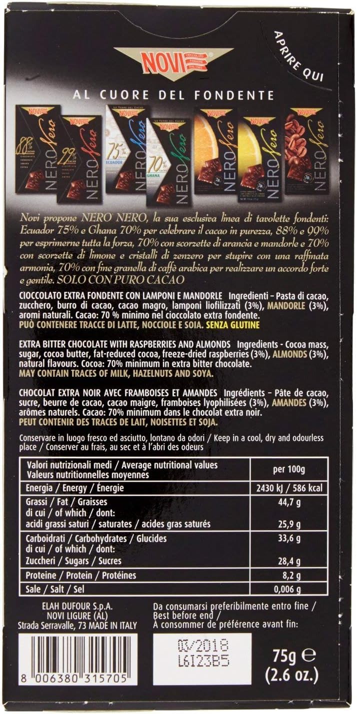 Nero Raspberry Almond Dark Chocolate Bar - Image 2