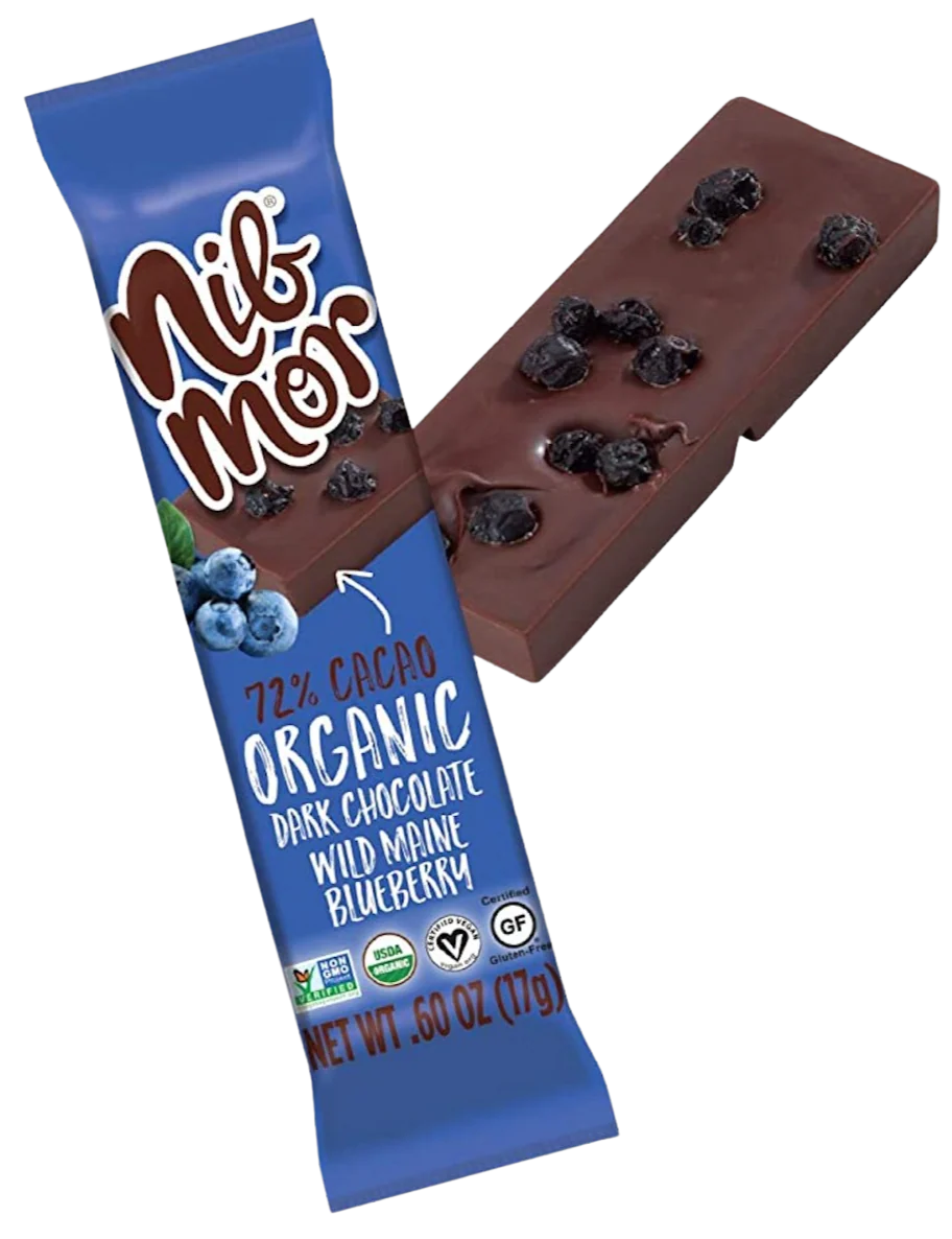Vegan Chocolates With 72% Cacao With Blueberries