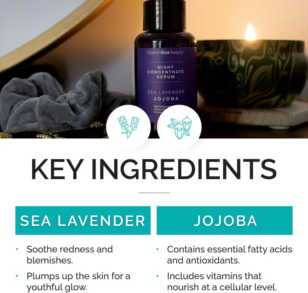 Night Concentrate Facial & Neck Plumping Serum - Sea Lavender - Image 2
