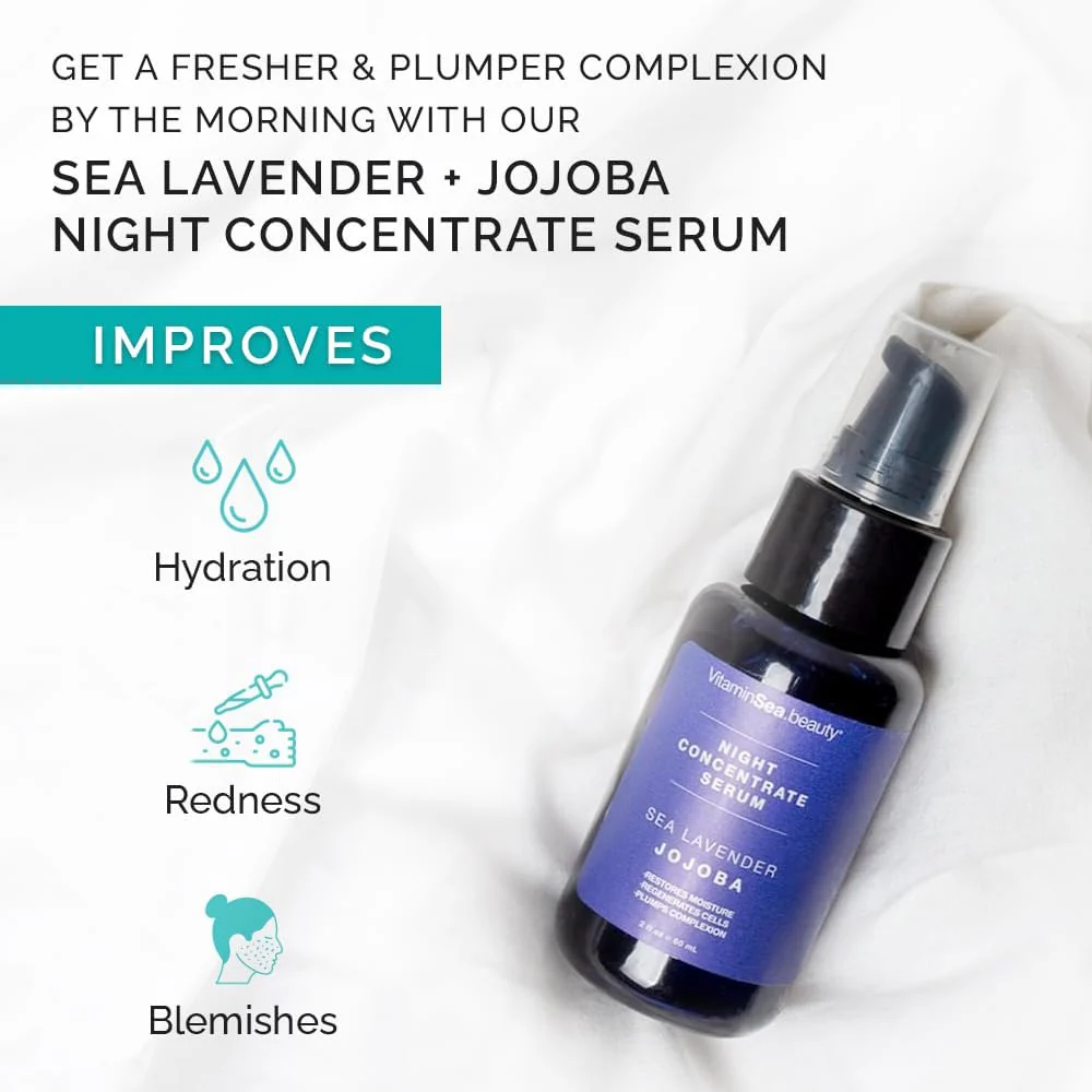Night Concentrate Facial & Neck Plumping Serum - Sea Lavender - Image 3