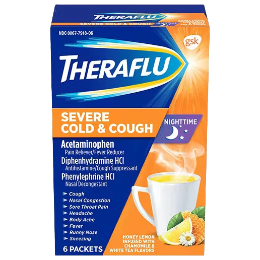 Nighttime Severe Cold & Cough Packets (6 CT)