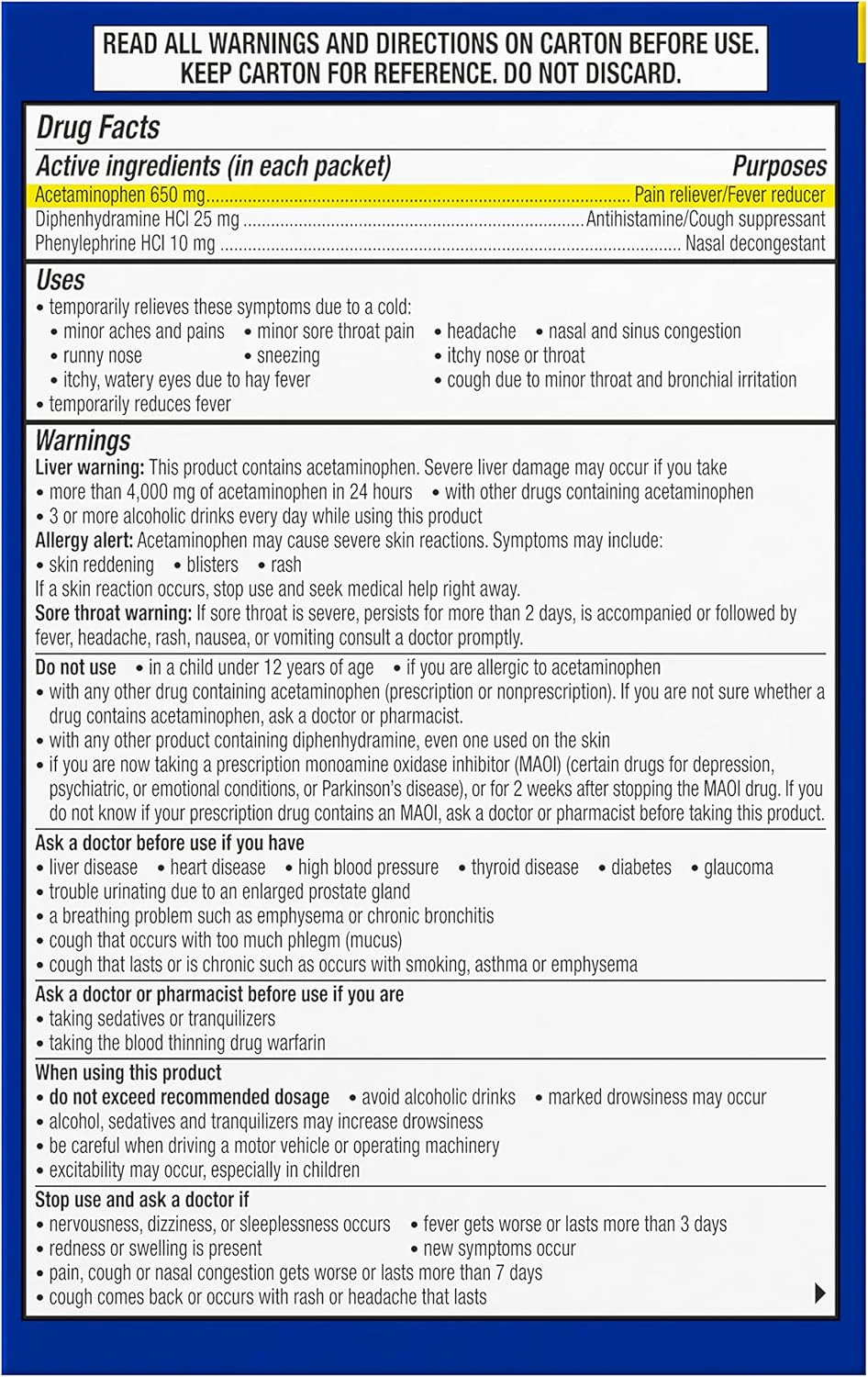 Nighttime Severe Cold & Cough Packets (6 CT) - Image 3