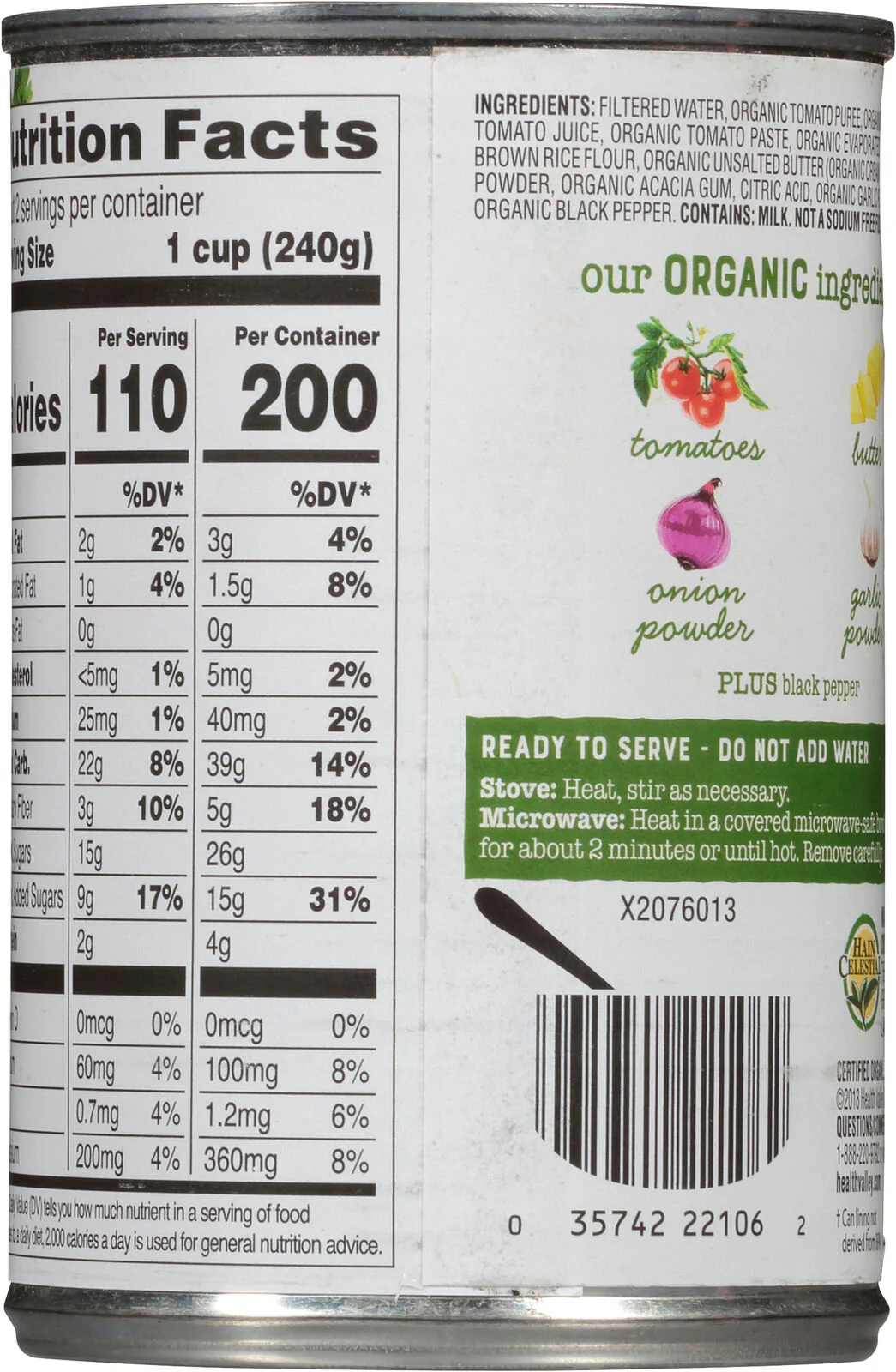 No Salt Added Organic Tomato Soup - Image 2