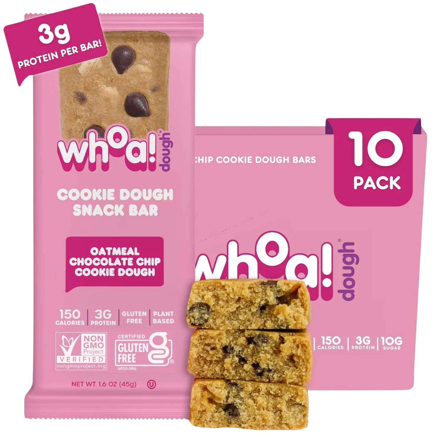 Oatmeal Chocolate Chip Cookie Dough Bar (10 CT) - Image 3