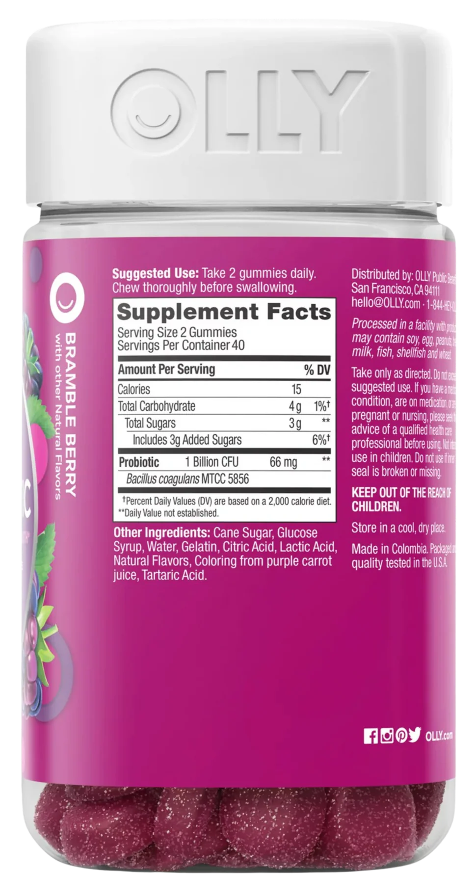 Berry Probiotic Immune & Digestive Health Gummies 80 Ct - Image 2