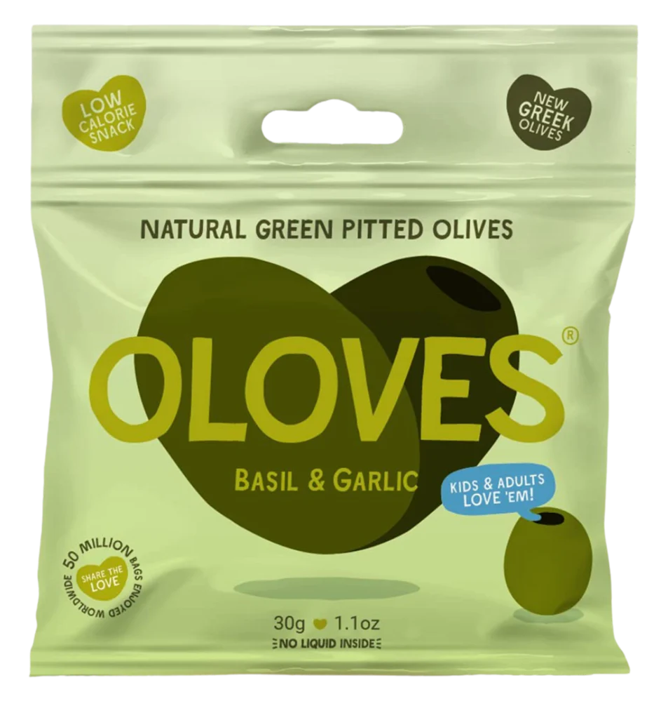 Basil & Garlic Green Pitted Olives (10 Pack) - Image 2