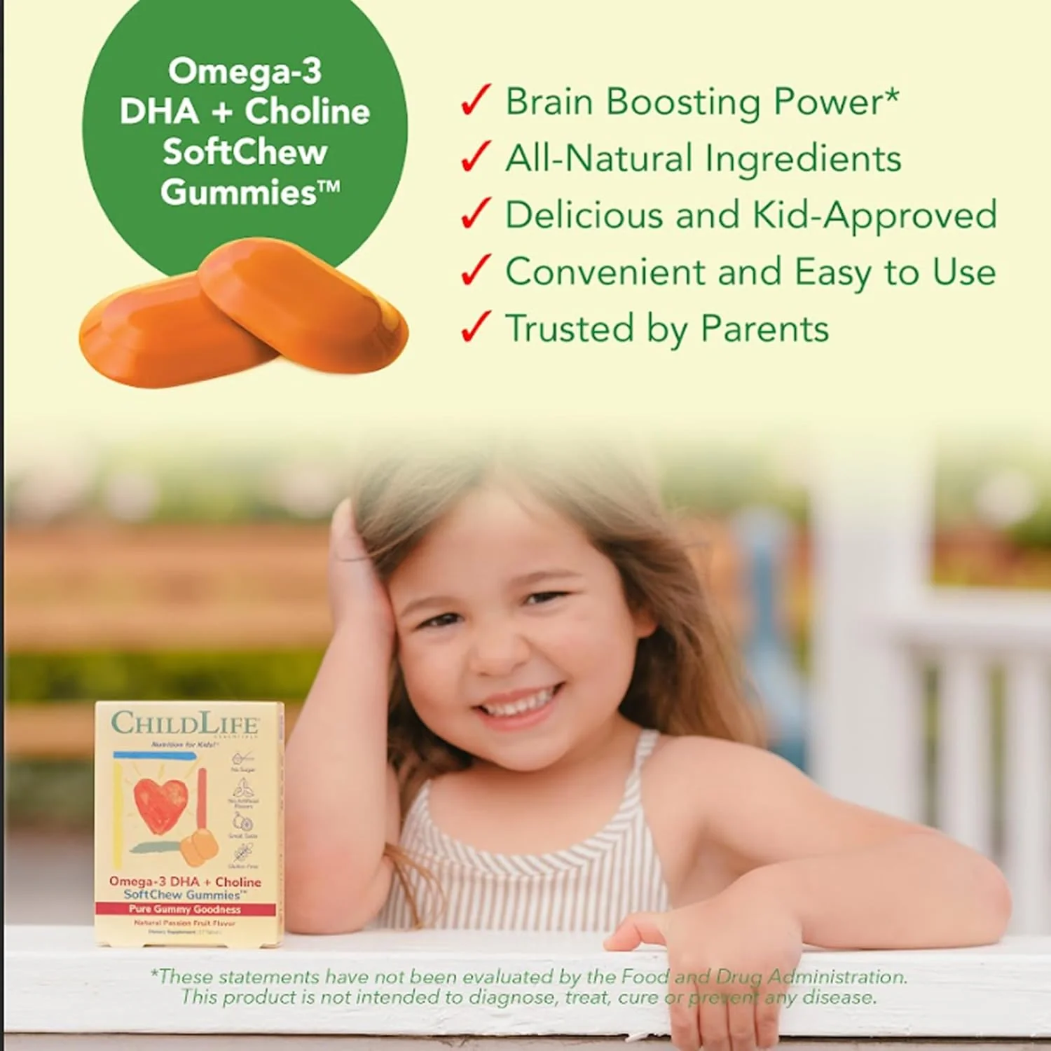 Omega-3 DHA + Choline SoftMelts Natural Passion Fruit Flavor (27 CT) - Image 2