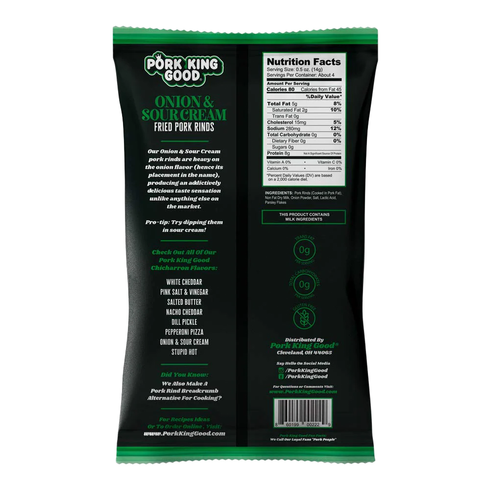 Onion & Sour Cream Pork Rinds (12 CT) - Image 3