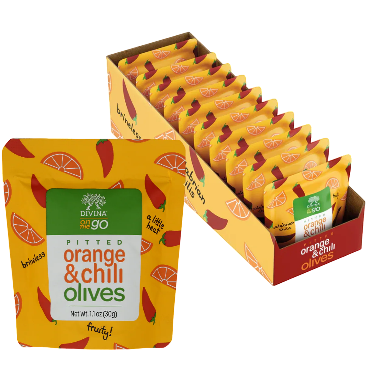 Orange & Chili Olives (10 Pack)