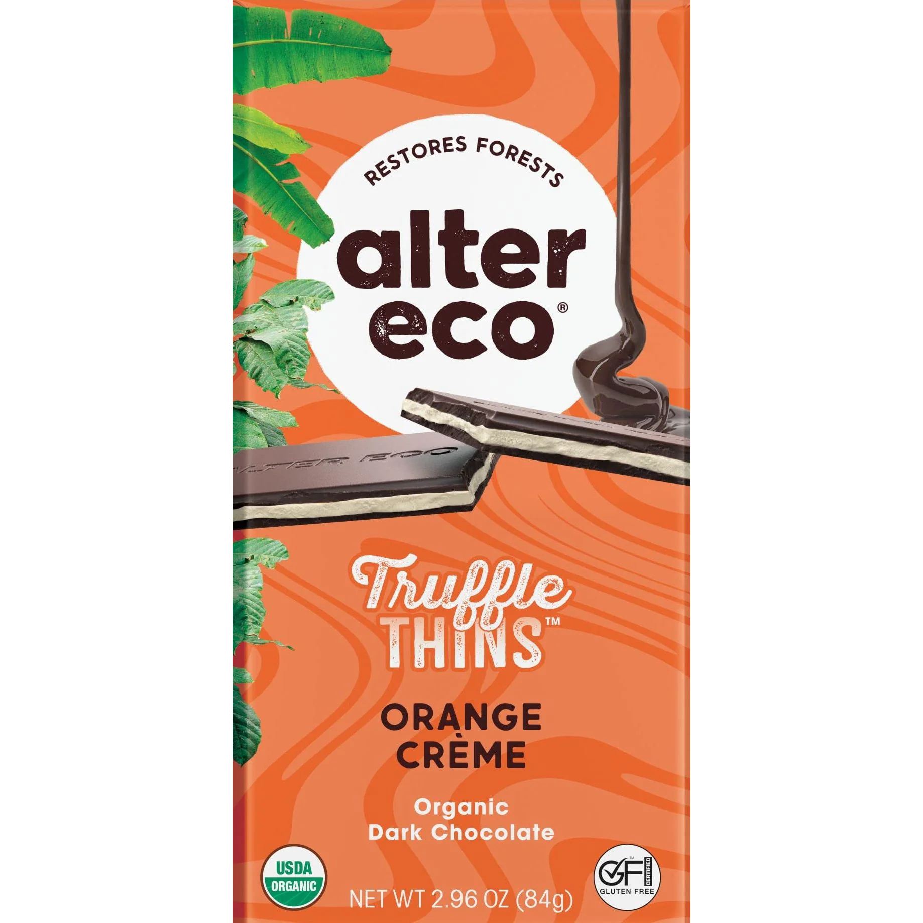 Organic Orange Creme Truffle Thins Chocolate Bar