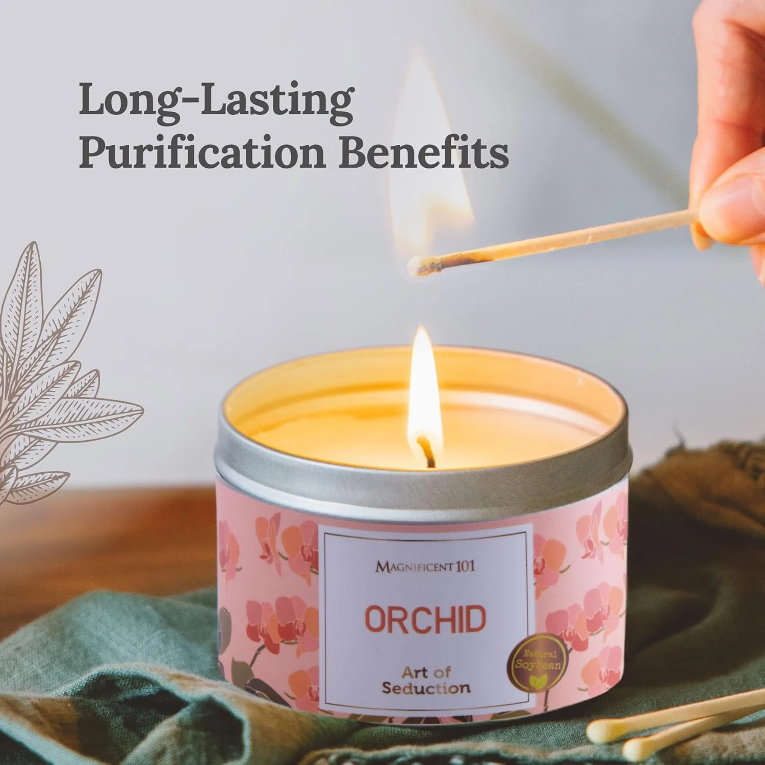 Orchid - Natural Soy Aromatherapy Intention Candle - Image 2