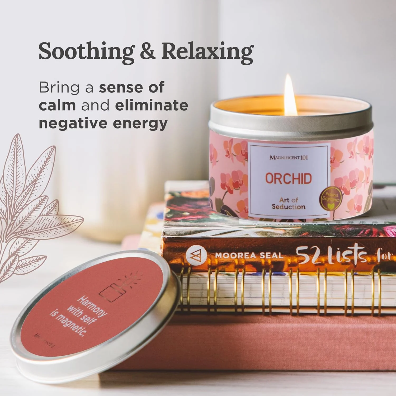 Orchid - Natural Soy Aromatherapy Intention Candle - Image 4