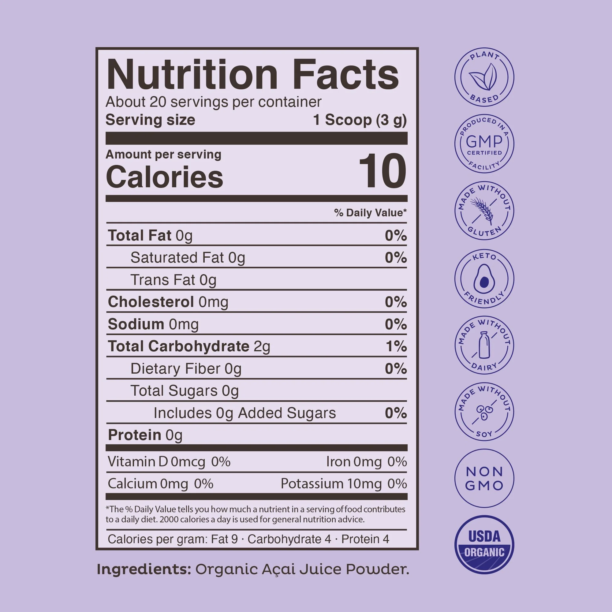 Organic Acai Juice Powder Superfood Booster - Image 4